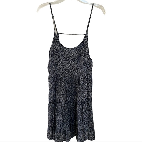 Divided Tiered Sundress Blue Floral Sz 12 - Picture 8 of 12